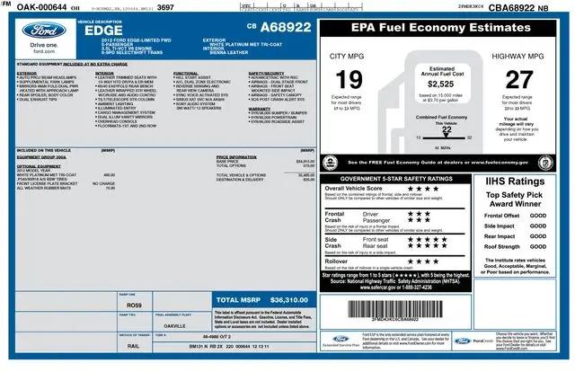 2012 Ford Edge Limited for sale near Norwalk, OH