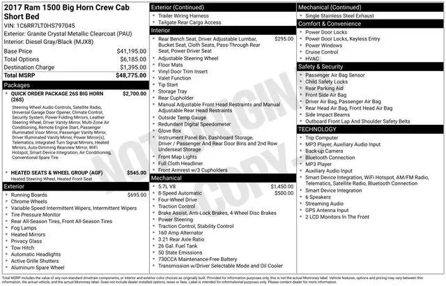 2017 Ram 1500 Big Horn Crew Cab 4x4 57 Box