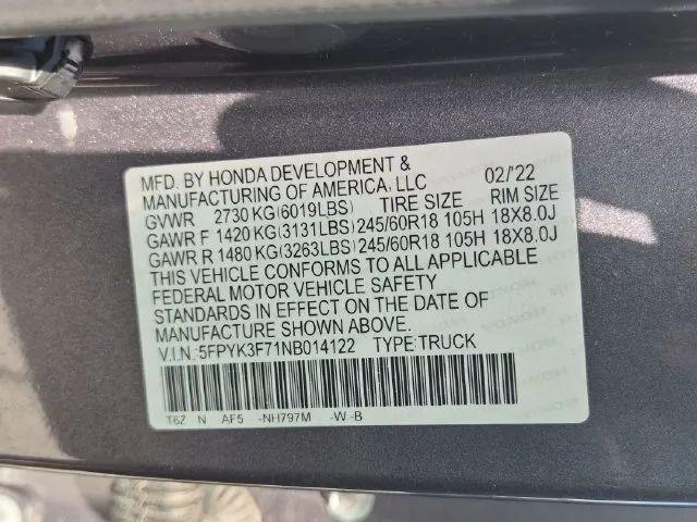 2022 Honda Ridgeline RTL-E