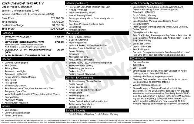 2024 Chevrolet Trax FWD ACTIV for sale in Cottondale, AL