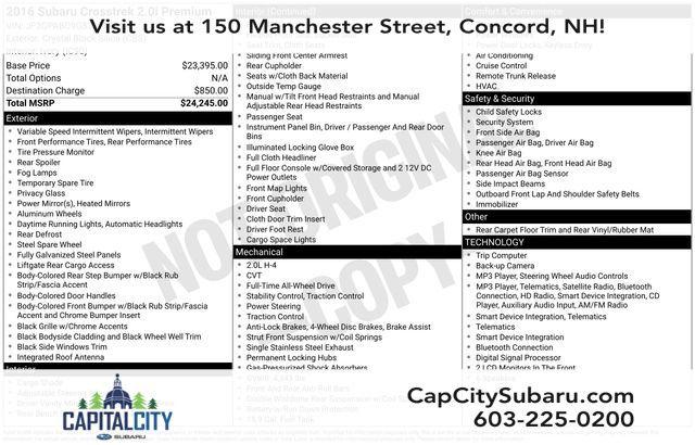 2016 Subaru Crosstrek 2.0i Premium for sale in Concord, NH
