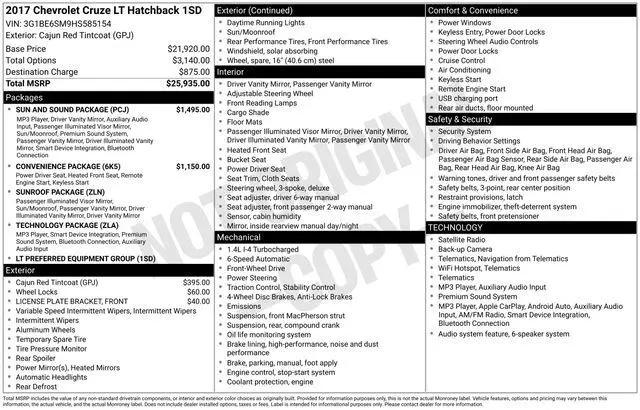 2017 Chevrolet Cruze LT Auto for sale in Lafayette, IN