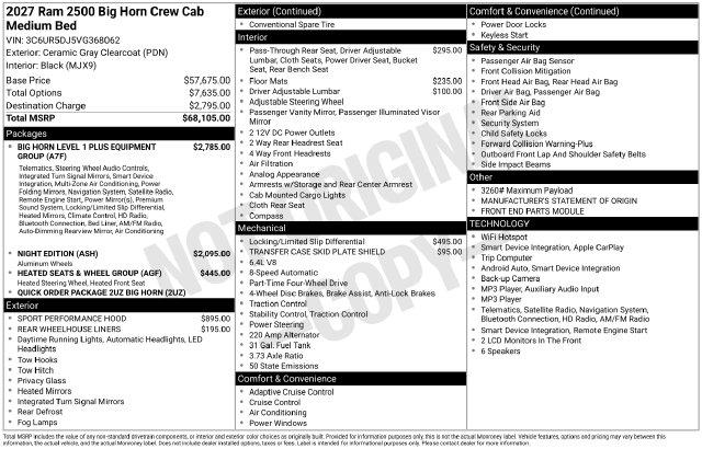 2027 Ram 2500 Big Horn
