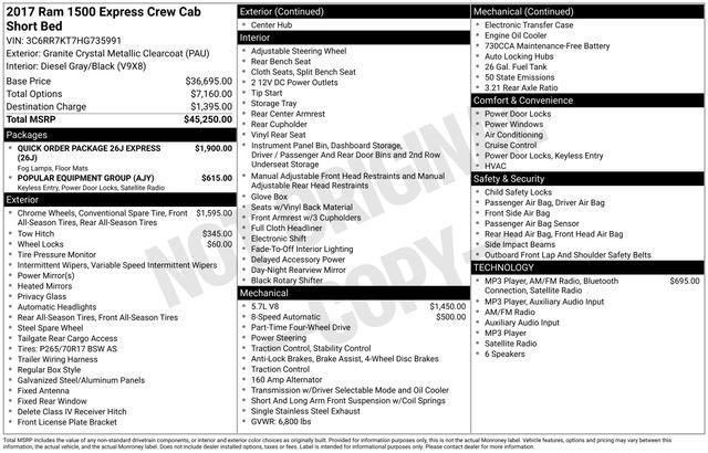2017 Ram 1500 Express Crew Cab 4x4 57 Box