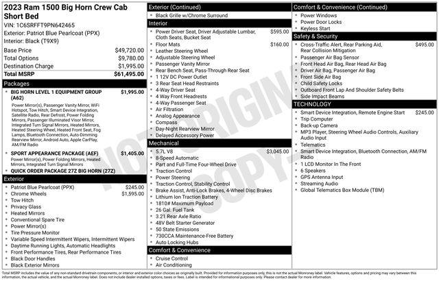 2023 Ram 1500 Big Horn Crew Cab 4x4 57 Box