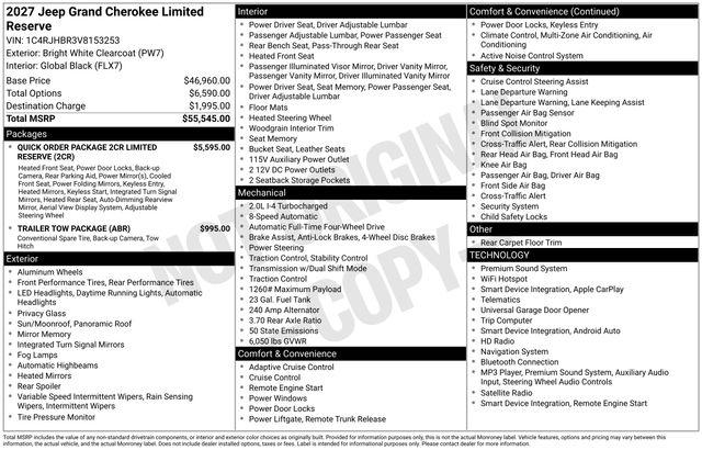 2027 Jeep Grand Cherokee Limited Reserve for sale in Salt Lake City, UT