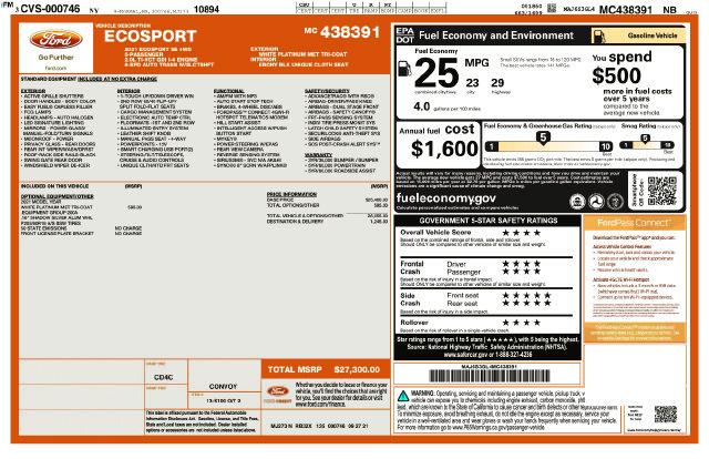 2021 Ford EcoSport SE for sale in Madison Heights, VA