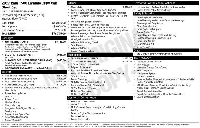 2027 Ram 1500 Laramie