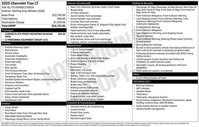 2025 Chevrolet Trax FWD LT for sale in Marshfield, WI