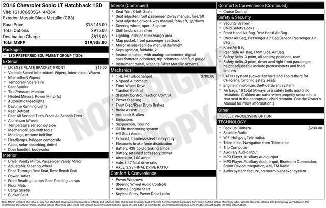 2016 Chevrolet Sonic LT Auto for sale in South Salt Lake, UT