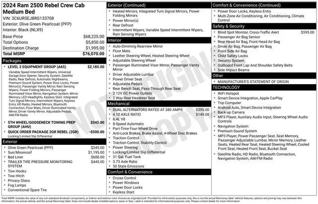 2024 Ram 2500 Power Wagon Rebel Crew Cab 4x4 64 Box for sale near Norwalk, OH