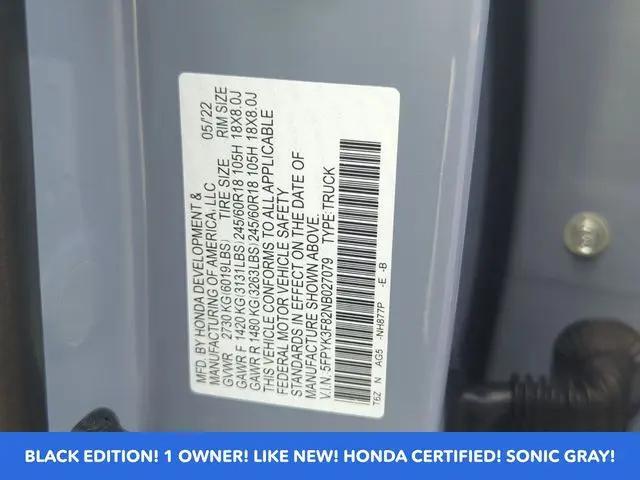 2022 Honda Ridgeline Black Edition