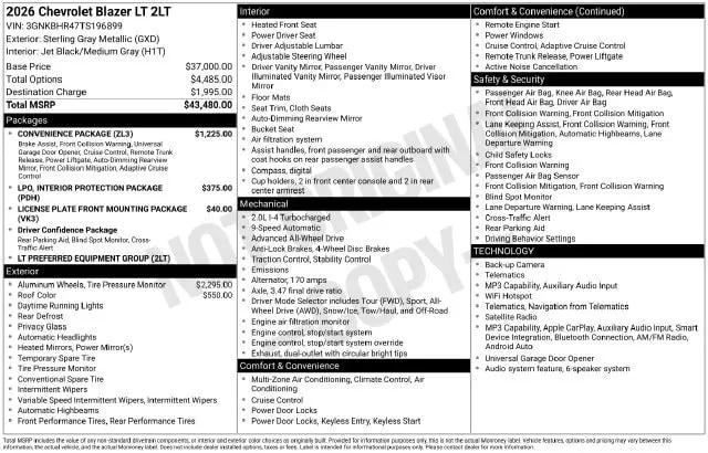 2026 Chevrolet Blazer LT for sale in Middletown, CT