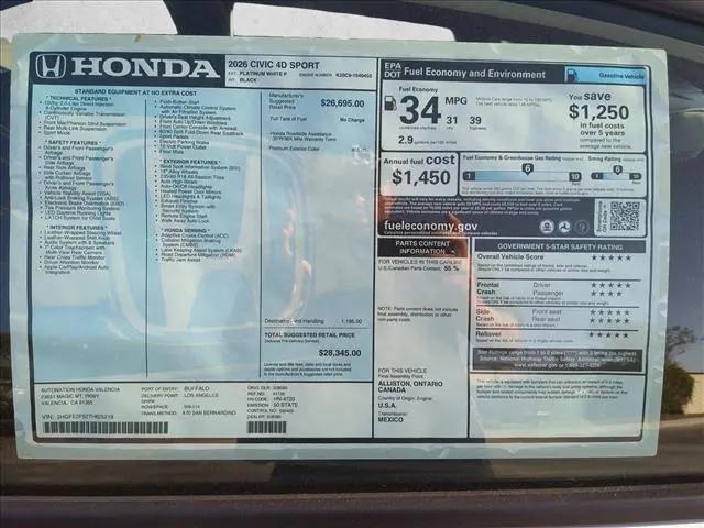 2026 Honda Civic Sport