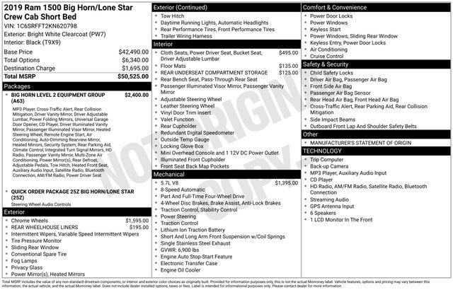 2019 Ram 1500 Big Horn/Lone Star Crew Cab 4x4 57 Box