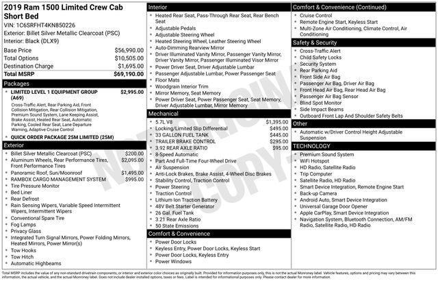 2019 Ram 1500 Limited Crew Cab 4x4 57 Box