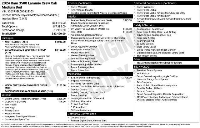 2024 Ram 3500 Laramie Crew Cab 4x4 64 Box