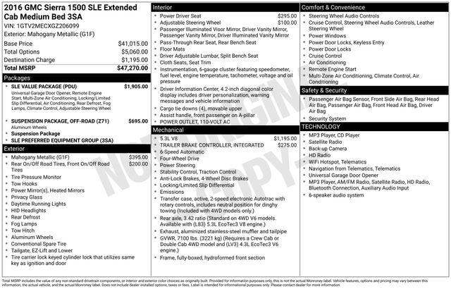 2016 GMC Sierra 1500 SLE for sale in Cockeysville, MD