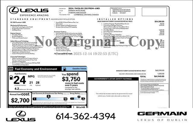 2024 Lexus RX 350 Premium Plus for sale in Dublin, OH