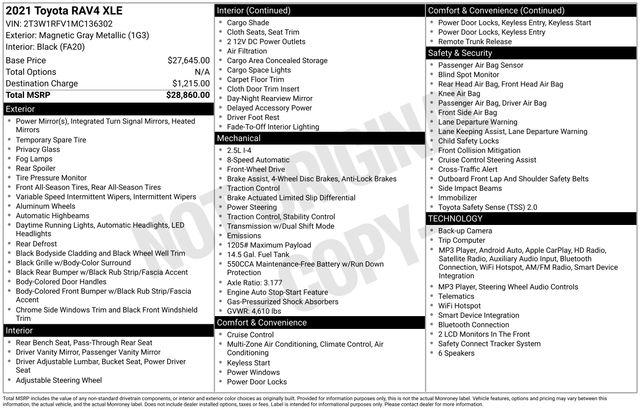 Used 2021 Toyota RAV4 XLE For Sale in Olive Branch, MS