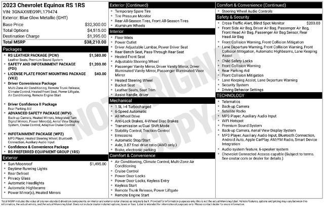 2023 Chevrolet Equinox AWD RS for sale in El Dorado Springs, MO