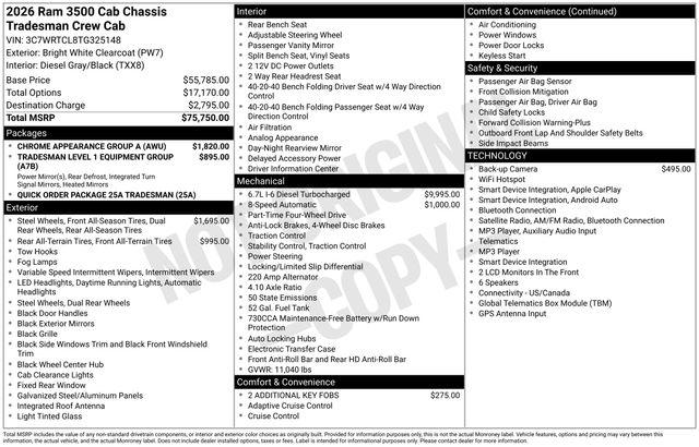 2026 RAM 3500 Chassis Tradesman/Big Horn