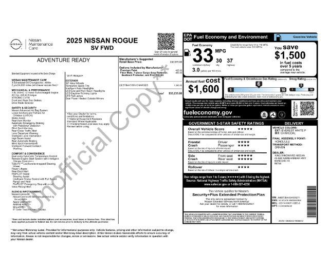 2025 Nissan Rogue SV FWD for sale in Kaneohe, HI