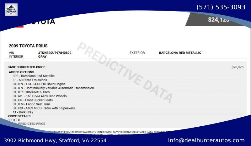 2009 Toyota Prius Base for sale in Stafford, VA