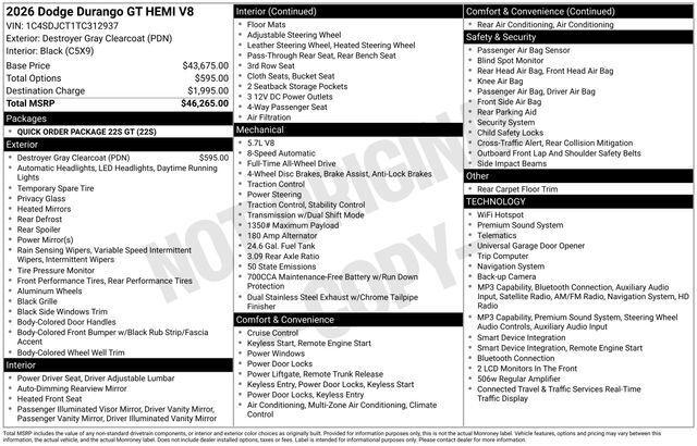 2026 Dodge Durango GT AWD HEMIV8