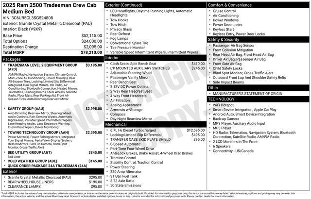 2025 Ram 2500 Tradesman Crew Cab 4x4 64 Box