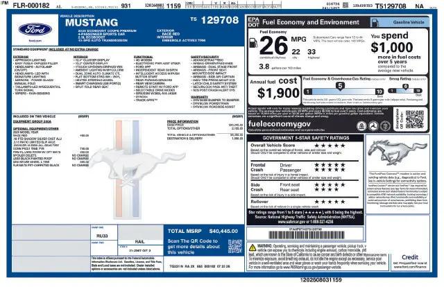 2026 Ford Mustang EcoBoost Premium Fastback