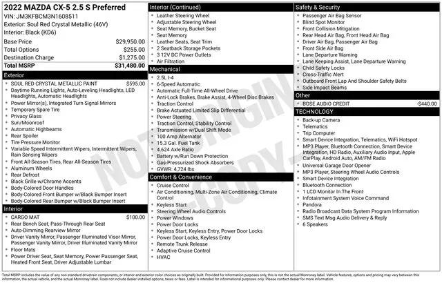 2022 Mazda CX-5 2.5 S Preferred Package