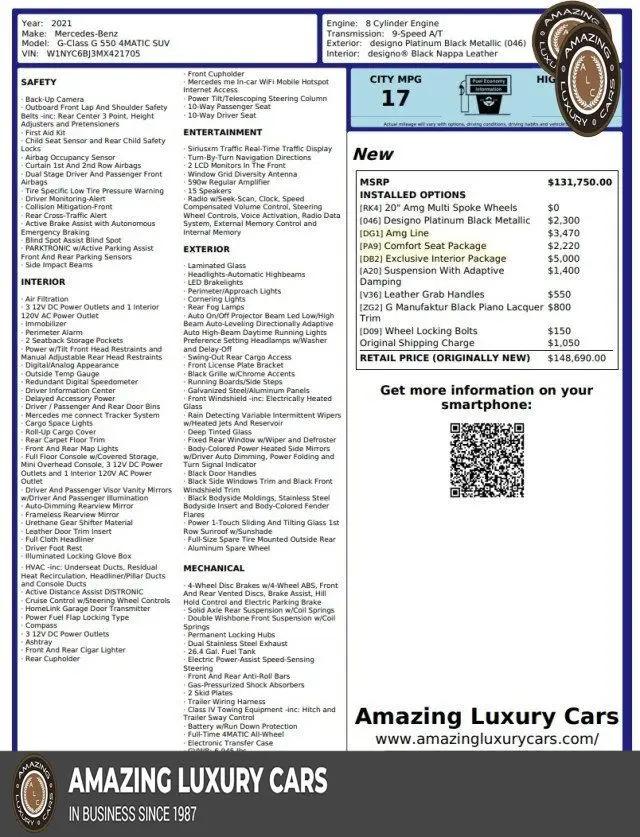 2021 Mercedes-Benz G-CLASS G 550 for sale in Snellville, GA