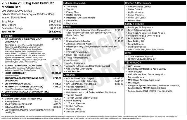 2027 Ram 2500 Big Horn