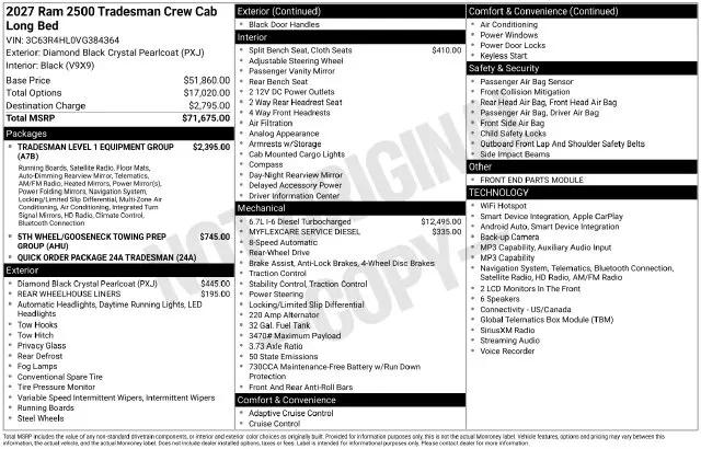 2027 Ram 2500 Tradesman
