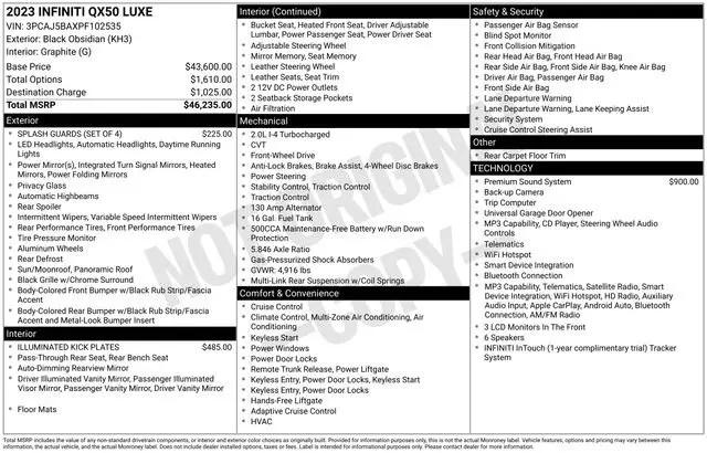 2023 INFINITI QX50 LUXE for sale in Fort Myers, FL