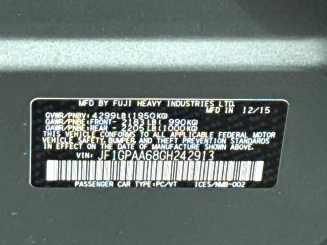 2016 Subaru Impreza 2.0i
