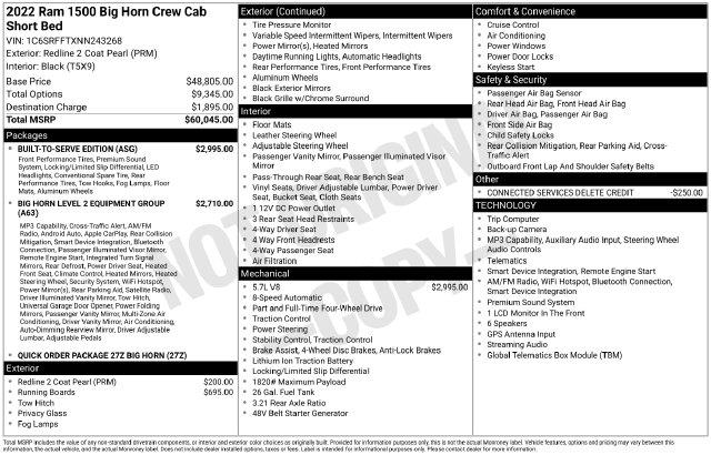 2022 Ram 1500 Big Horn Crew Cab 4x4 57 Box for sale in Deland, FL