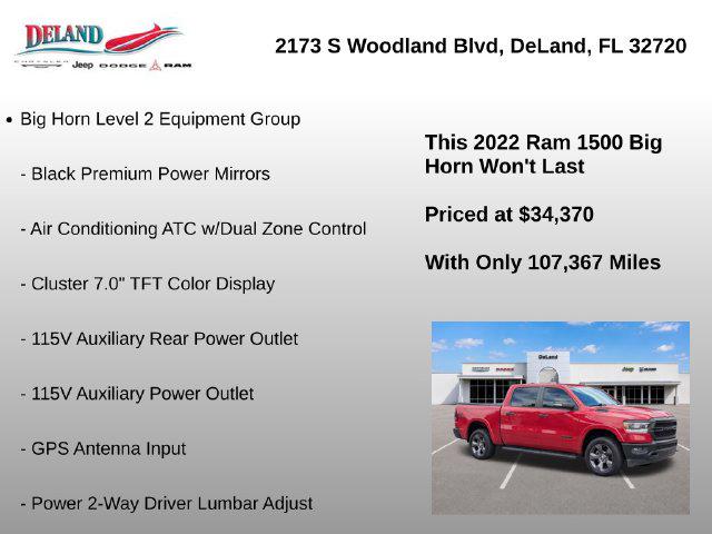 2022 Ram 1500 Big Horn Crew Cab 4x4 57 Box