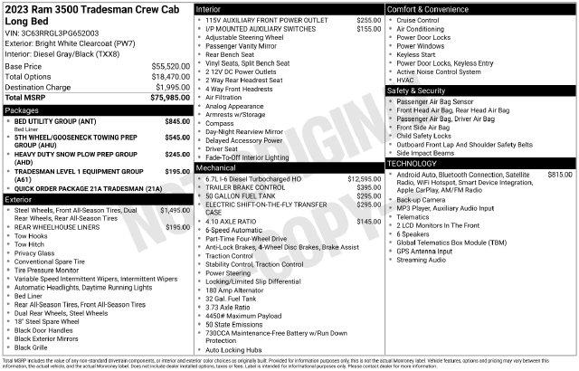 2023 Ram 3500 Tradesman Crew Cab 4x4 8 Box