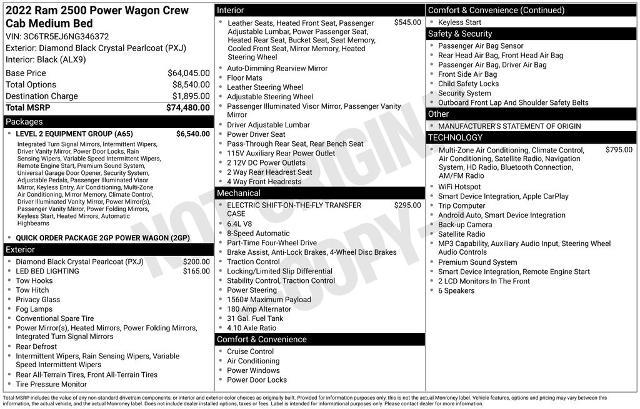 2022 Ram 2500 Power Wagon Crew Cab 4x4 64 Box