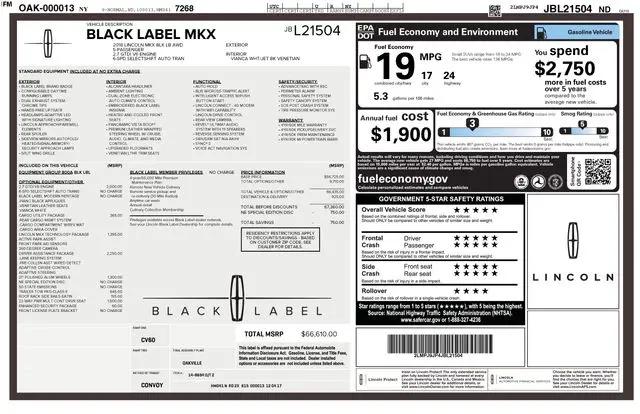 2018 Lincoln MKX Black Label