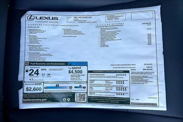 2026 Lexus RX 350 Premium