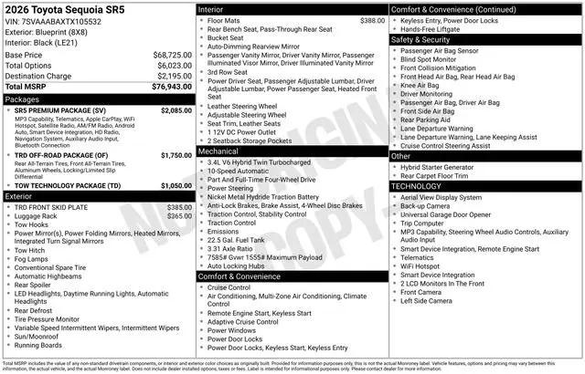 2026 Toyota Sequoia SR5