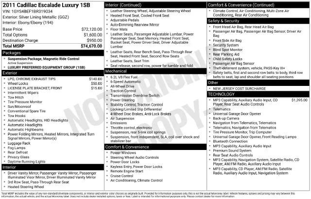 2011 Cadillac Escalade Luxury