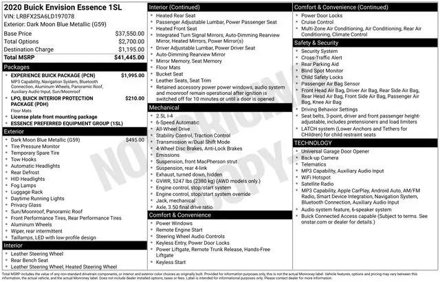 2020 Buick Envision AWD Essence for sale near Norwalk, OH