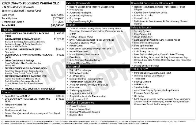 2020 Chevrolet Equinox AWD Premier 2.0L Turbo