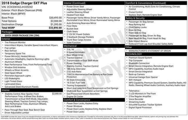 Used 2018 Dodge Charger SXT Plus RWD For Sale in Muscle Shoals, AL