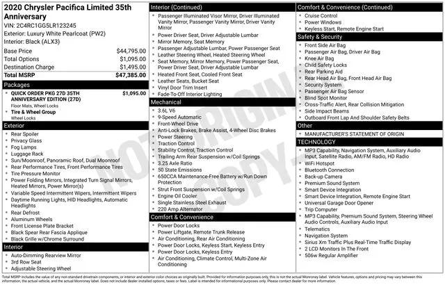 2020 Chrysler Pacifica for sale near Norwalk, OH