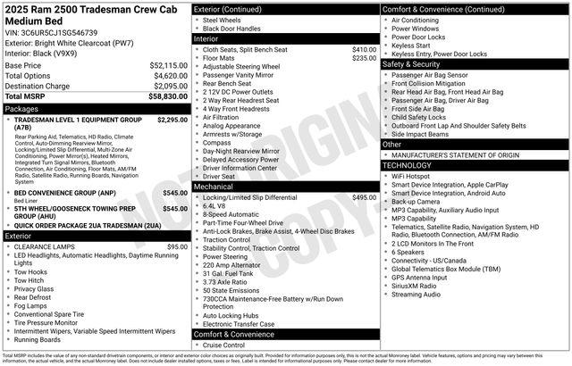 2025 Ram 2500 Tradesman Crew Cab 4x4 64 Box